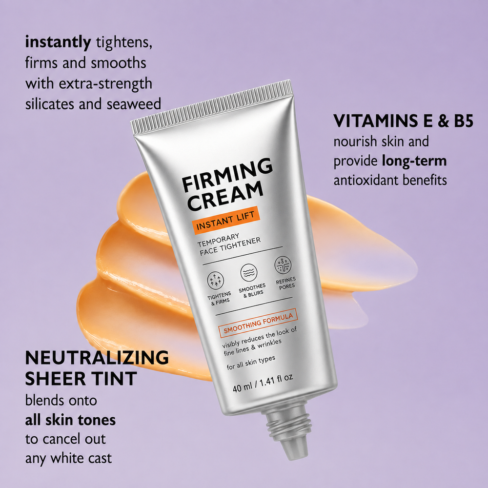 Instant lift technology, vitamins E and B5, neutralizing sheer tint
